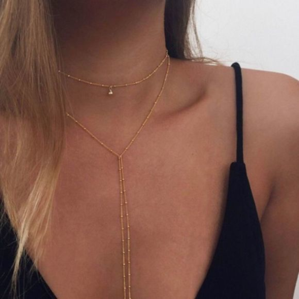 🛍FREE!🛍Beaded chain lariat necklace.‎